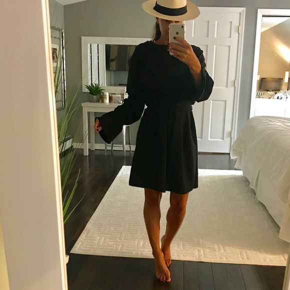 zara black tie dress